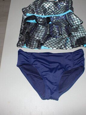 Multi Color 2 Pcs Justice Tankini Swimsuit Size 14